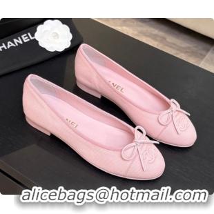 Luxurious Chanel Fabric Ballet Flats Ballerinas G26250 Pink 2026