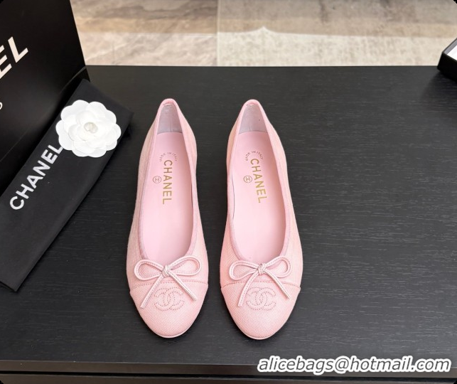 Luxurious Chanel Fabric Ballet Flats Ballerinas G26250 Pink 2026