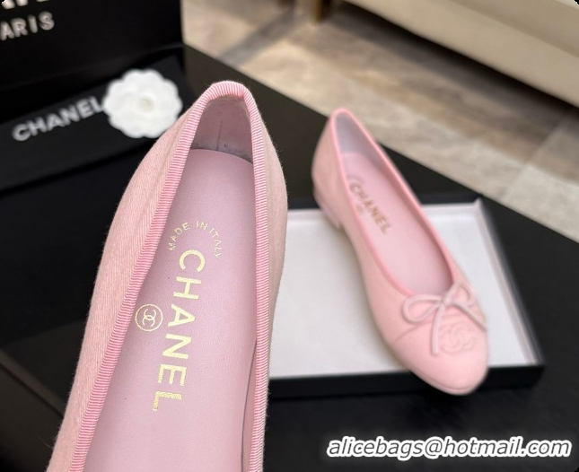 Luxurious Chanel Fabric Ballet Flats Ballerinas G26250 Pink 2026