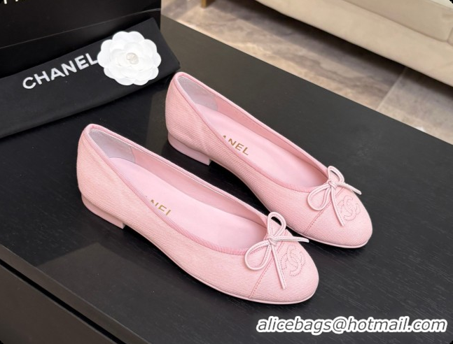 Luxurious Chanel Fabric Ballet Flats Ballerinas G26250 Pink 2026