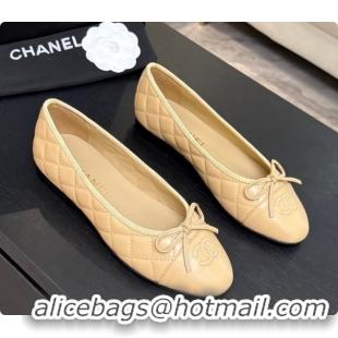 Pretty Style Chanel Quilted Lambskin Ballet Flats Ballerinas G26250 Beige 2026