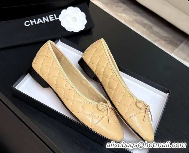 Pretty Style Chanel Quilted Lambskin Ballet Flats Ballerinas G26250 Beige 2026