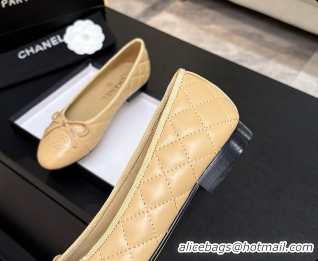 Pretty Style Chanel Quilted Lambskin Ballet Flats Ballerinas G26250 Beige 2026