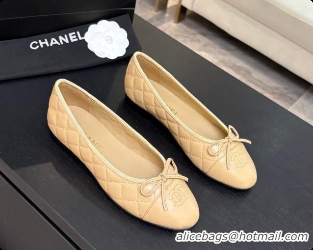Pretty Style Chanel Quilted Lambskin Ballet Flats Ballerinas G26250 Beige 2026