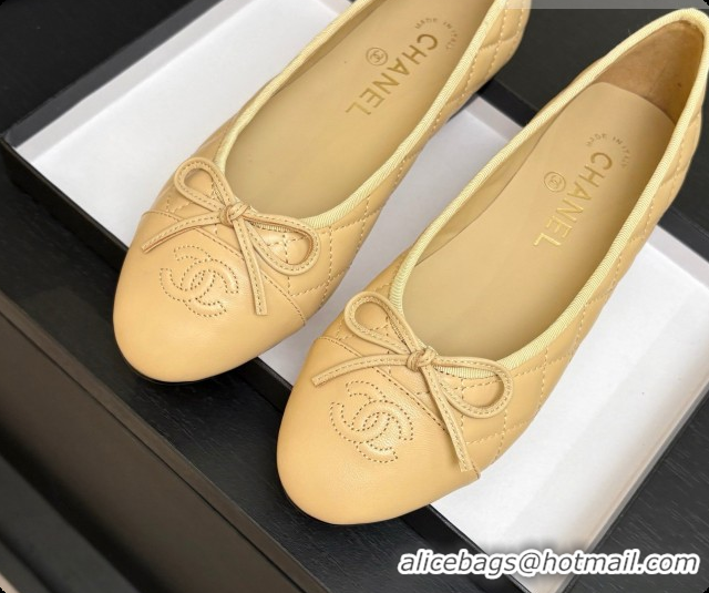 Pretty Style Chanel Quilted Lambskin Ballet Flats Ballerinas G26250 Beige 2026