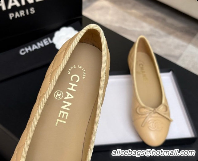Pretty Style Chanel Quilted Lambskin Ballet Flats Ballerinas G26250 Beige 2026