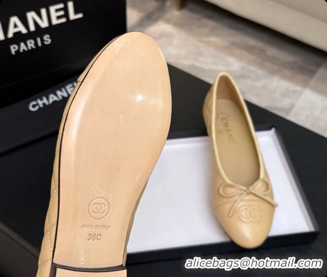 Pretty Style Chanel Quilted Lambskin Ballet Flats Ballerinas G26250 Beige 2026