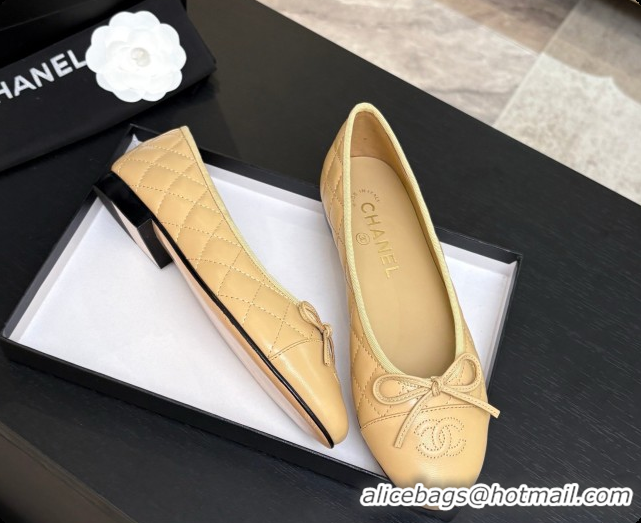 Pretty Style Chanel Quilted Lambskin Ballet Flats Ballerinas G26250 Beige 2026