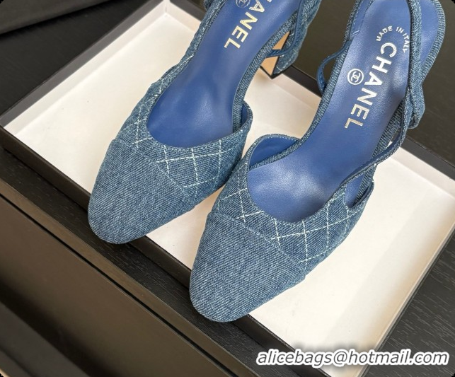 Discount Chanel Denim Slingbacks 9cm Heel G46859 Blue 02 2026