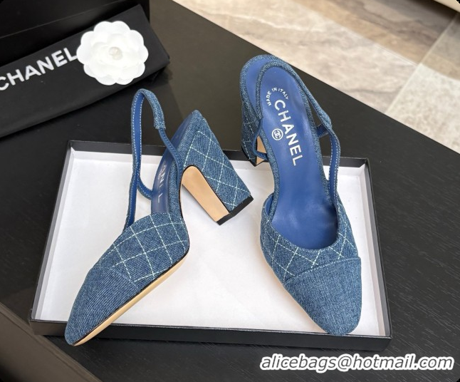 Discount Chanel Denim Slingbacks 9cm Heel G46859 Blue 02 2026