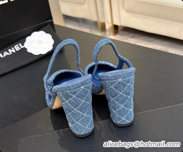Discount Chanel Denim Slingbacks 9cm Heel G46859 Blue 02 2026