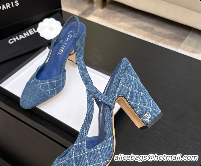 Discount Chanel Denim Slingbacks 9cm Heel G46859 Blue 02 2026