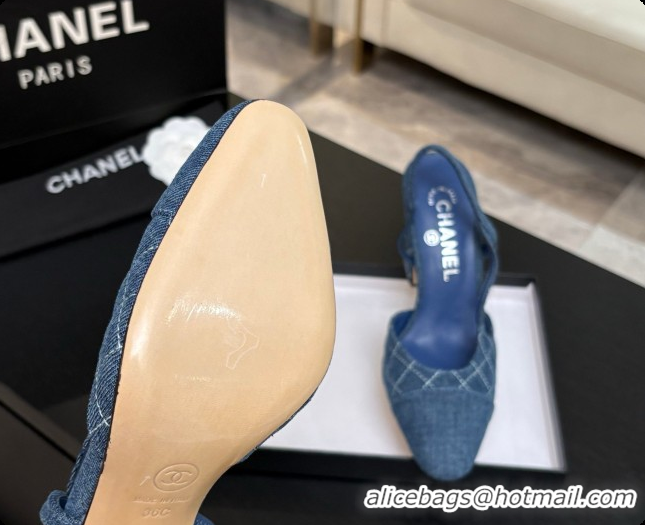 Discount Chanel Denim Slingbacks 9cm Heel G46859 Blue 02 2026