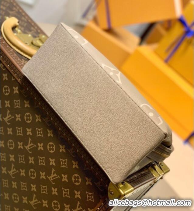 Top Grade Louis Vuitton Petit Palais Tote Bag in Bi-Color Monogram Leather M58914 Dove Grey/Cream 2026
