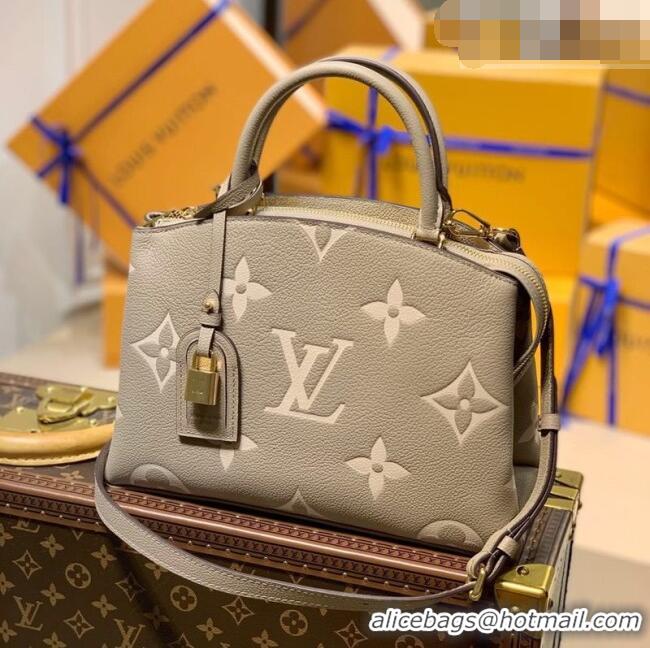 Top Grade Louis Vuitton Petit Palais Tote Bag in Bi-Color Monogram Leather M58914 Dove Grey/Cream 2026