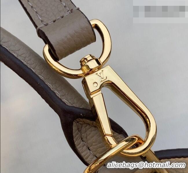 Top Grade Louis Vuitton Petit Palais Tote Bag in Bi-Color Monogram Leather M58914 Dove Grey/Cream 2026