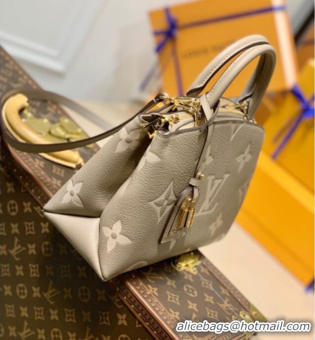 Top Grade Louis Vuitton Petit Palais Tote Bag in Bi-Color Monogram Leather M58914 Dove Grey/Cream 2026