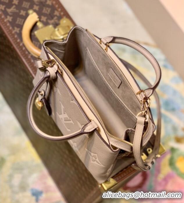 Top Grade Louis Vuitton Petit Palais Tote Bag in Bi-Color Monogram Leather M58914 Dove Grey/Cream 2026