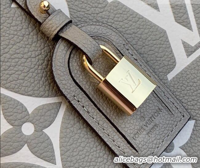 Top Grade Louis Vuitton Petit Palais Tote Bag in Bi-Color Monogram Leather M58914 Dove Grey/Cream 2026