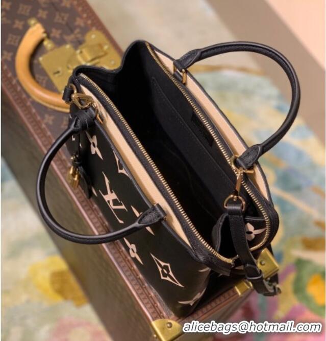 Trendy Design Louis Vuitton Petit Palais Tote Bag in Bi-Color Monogram Leather M58913 Black/Beige 2026