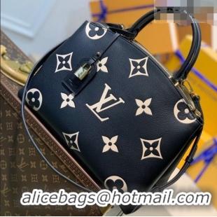 Good Quality Louis Vuitton Petit Palais Large Tote Bag in Monogram Leather M45842 Black/Beige 2026