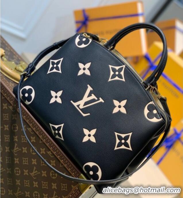 Good Quality Louis Vuitton Petit Palais Large Tote Bag in Monogram Leather M45842 Black/Beige 2026