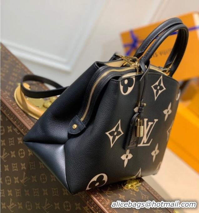Good Quality Louis Vuitton Petit Palais Large Tote Bag in Monogram Leather M45842 Black/Beige 2026