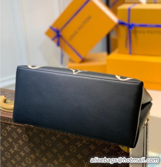 Good Quality Louis Vuitton Petit Palais Large Tote Bag in Monogram Leather M45842 Black/Beige 2026
