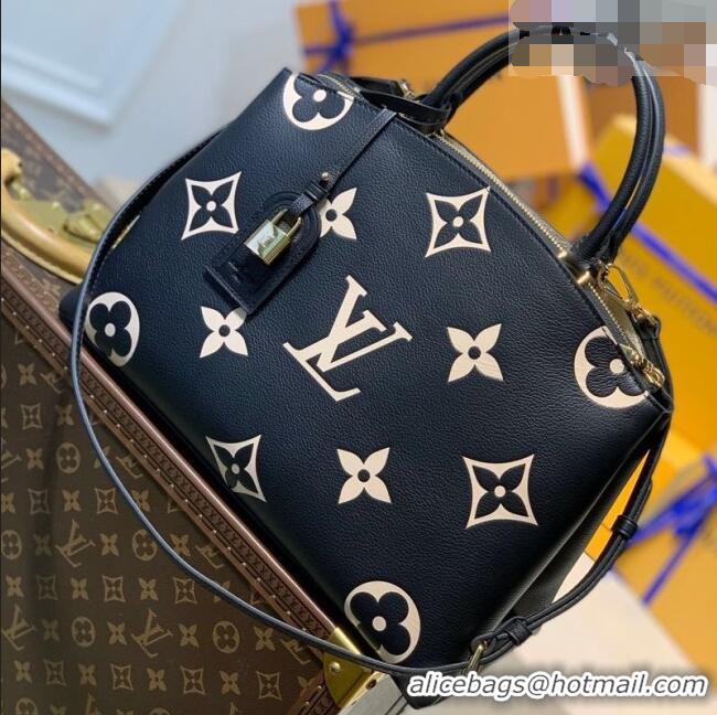 Good Quality Louis Vuitton Petit Palais Large Tote Bag in Monogram Leather M45842 Black/Beige 2026