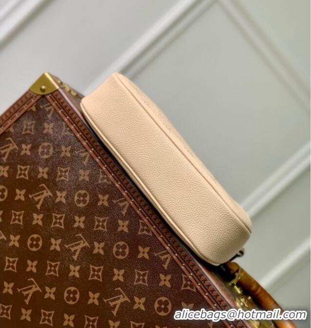Big Discount Louis Vuitton All Around PM Bag in Perforated Mahina Leather M27336 Beige 2026