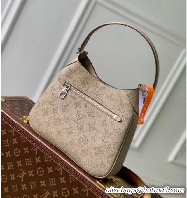 Top Grade Louis Vuitton All Around PM Bag in Perforated Mahina Leather M27336 Galet Grey 2026