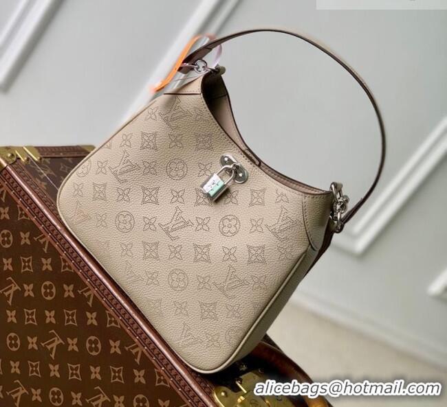 Top Grade Louis Vuitton All Around PM Bag in Perforated Mahina Leather M27336 Galet Grey 2026