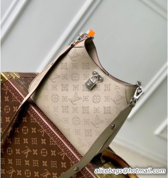 Top Grade Louis Vuitton All Around PM Bag in Perforated Mahina Leather M27336 Galet Grey 2026
