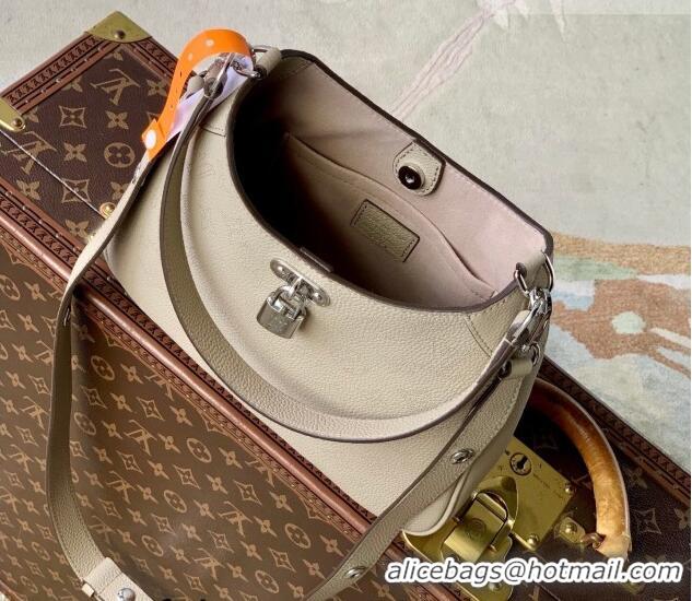 Top Grade Louis Vuitton All Around PM Bag in Perforated Mahina Leather M27336 Galet Grey 2026