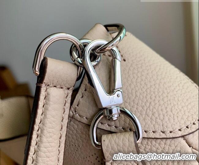 Top Grade Louis Vuitton All Around PM Bag in Perforated Mahina Leather M27336 Galet Grey 2026