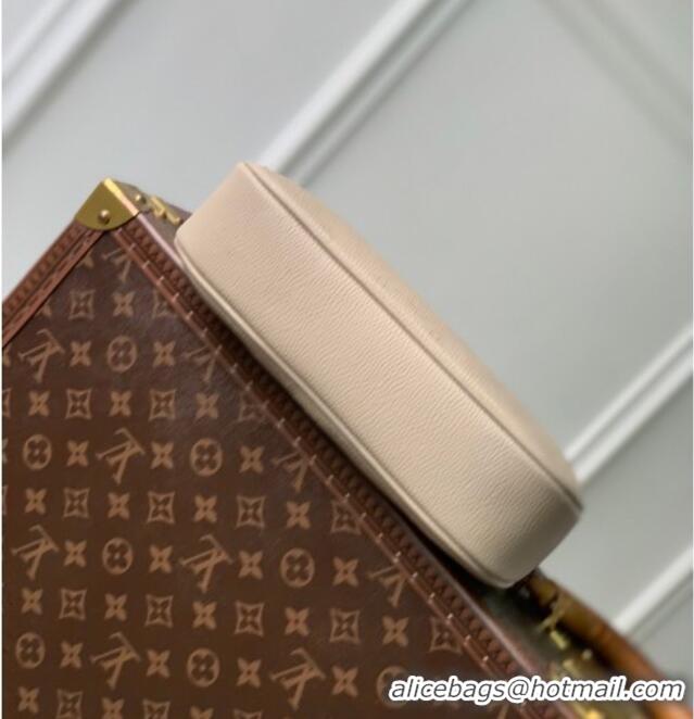 Top Grade Louis Vuitton All Around PM Bag in Perforated Mahina Leather M27336 Galet Grey 2026