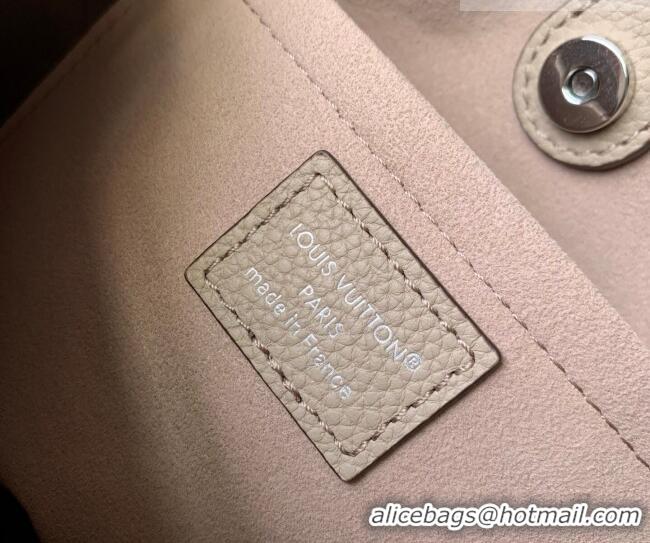 Top Grade Louis Vuitton All Around PM Bag in Perforated Mahina Leather M27336 Galet Grey 2026
