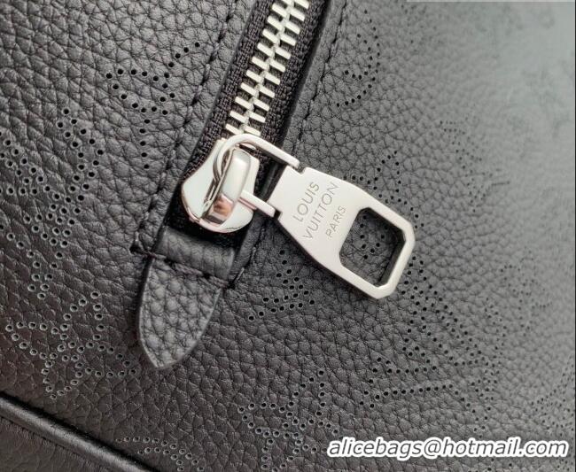 Well Crafted Louis Vuitton All Around PM Bag in Perforated Mahina Leather M27336 Black 2026
