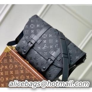 Top Grade Louis Vuitton Mens Christopher Messenger Bag in Black Taurillon Monogram Leather M28324 Black 2026
