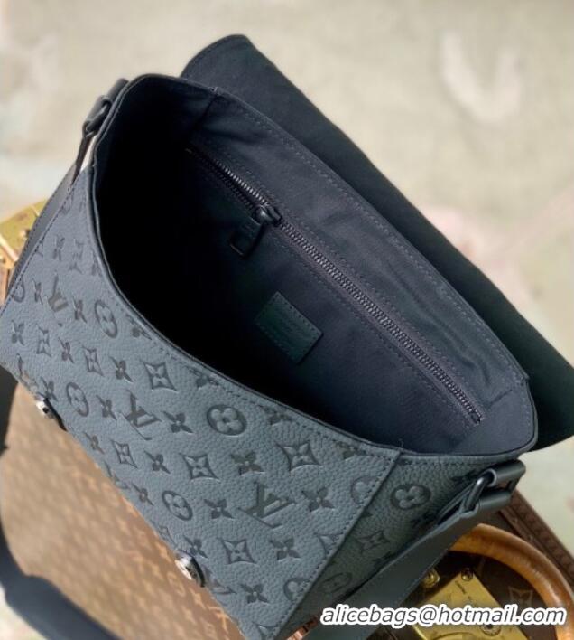 Top Grade Louis Vuitton Mens Christopher Messenger Bag in Black Taurillon Monogram Leather M28324 Black 2026