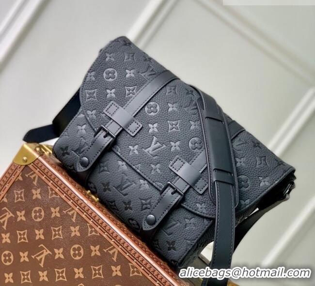 Top Grade Louis Vuitton Mens Christopher Messenger Bag in Black Taurillon Monogram Leather M28324 Black 2026
