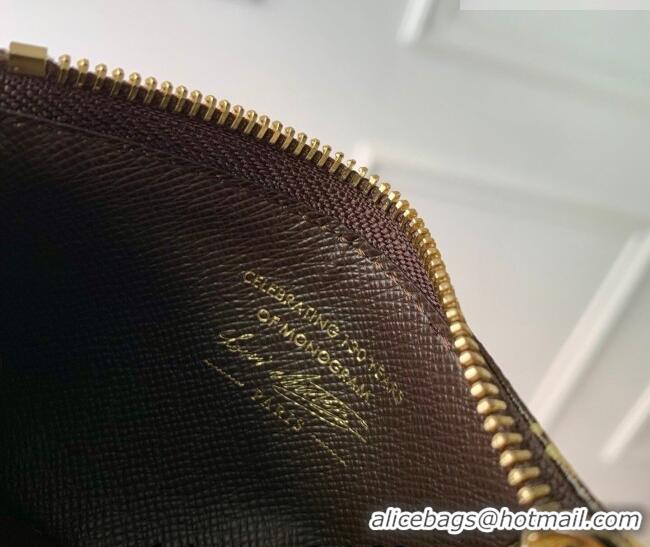 Grade Quality Louis Vuitton Key Pouch in Dark Chocolate Monogram Origine Ebene M27671 2026