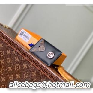 Fashion Discount Louis Vuitton Magnetic Card Holder in Black Calfskin leather M25864 2026
