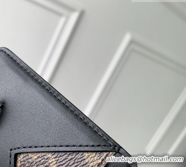 Fashion Discount Louis Vuitton Magnetic Card Holder in Black Calfskin leather M25864 2026