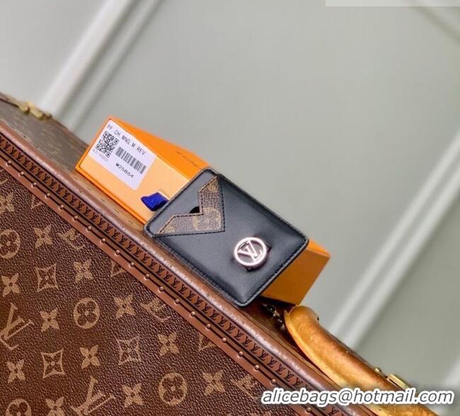 Fashion Discount Louis Vuitton Magnetic Card Holder in Black Calfskin leather M25864 2026