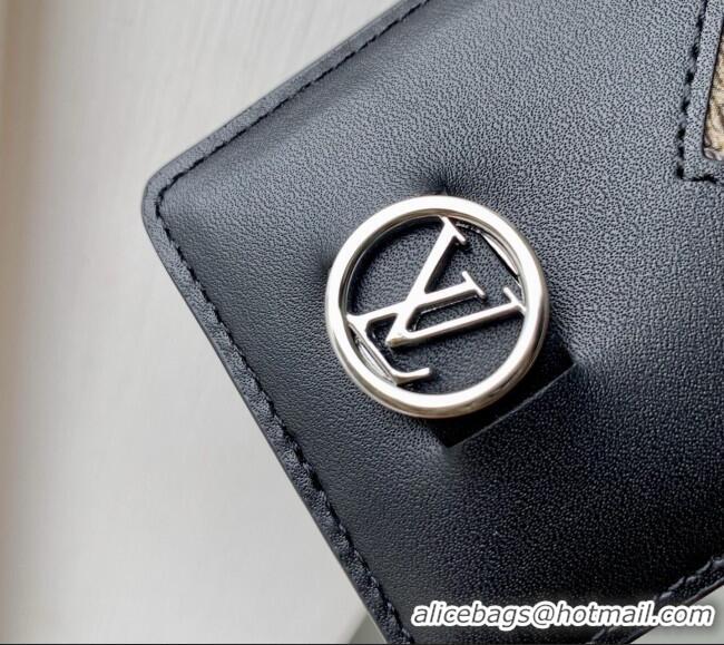 Fashion Discount Louis Vuitton Magnetic Card Holder in Black Calfskin leather M25864 2026