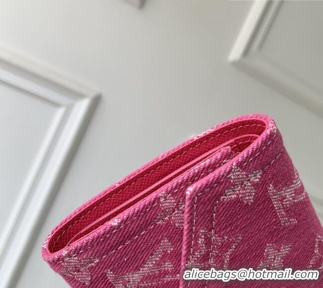 New Cheap Louis Vuitton Victorine Wallet in Monogram Denim M27707 Fuchsia Pink 2026