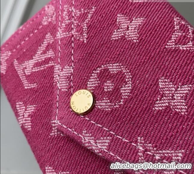 New Cheap Louis Vuitton Victorine Wallet in Monogram Denim M27707 Fuchsia Pink 2026