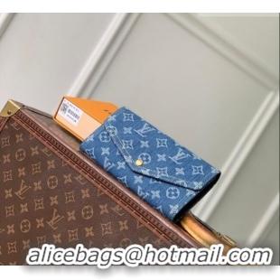 Pretty Style Louis Vuitton Sarah Wallet in Monogram Denim M28280 Blue 2026