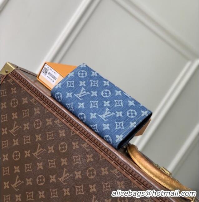 Pretty Style Louis Vuitton Sarah Wallet in Monogram Denim M28280 Blue 2026